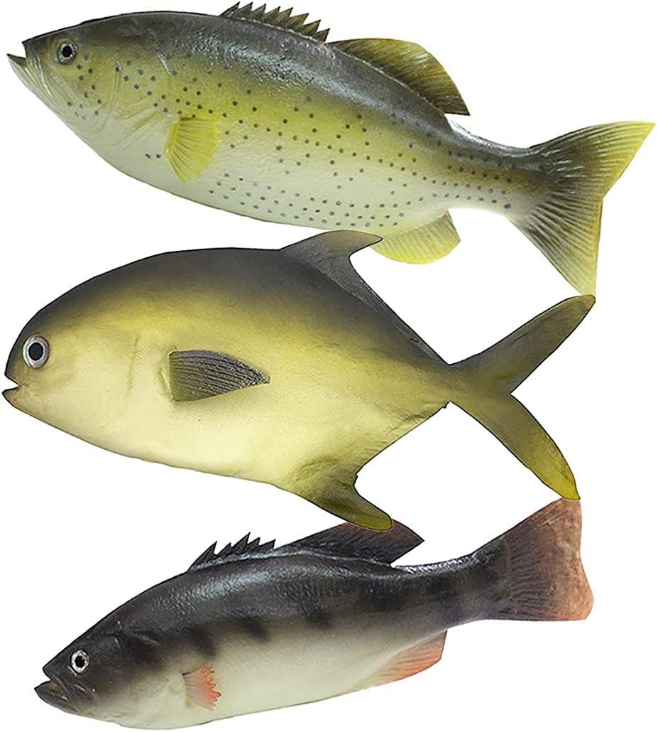 3 Pcs Lifelike Fake Fish Set, Realistic Artificial Sea Fish Model for Aquarium Display, Restaurant Showcase Ornaments, Stage Drama & Photography Props