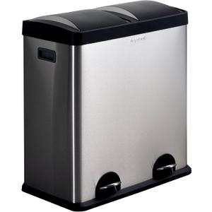 Step N' Sort The 16 Gal. 2-Compartment Stainless Steel Trash and Recycling Bin