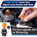 4Pcs 92166-3K000 Front Turn Signal Lamp Socket with Bulbs Compatible with 2012-2019 Kia Soul Sportage Forte, 2014-2017 Hyundai Sonata Elantra, Automotive Headlight Turn Signal Lamp Holder with Bulbs