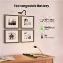 Dimmable Cordless Picture Light for Wall 16n, 5000mAh Rechargeable Battery Wall Sconce Art Light, CRI 95+ 350LM Wall Light for Gallery Artwork, Paintings, Photo, Portraits - Black