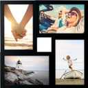 Malden 4-Opening Matted Collage Frame, Displays Four 4x6 Photos, Black