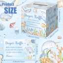 Teling 51 Pieces Diaper Raffle Tickets with Card Box Baby Shower Decorations Baby Shower Holder Box for Girl Boy Diaper Raffle Party(Ocean Animals)