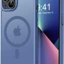 Thomo Strong Magnetic for iPhone 13 Case & iPhone 14 Case [Compatible with Magsafe] Translucent Matte Slim Shockproof Women Girl Anti-Fingerprint Protective Case for iPhone 14/13 6.1", Light Blue