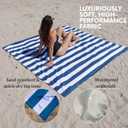 Handy Beach Picnic Blanket 7' X 7' Extra Large, Sandproof, Windproof, Waterproof, Hole for Beach Umbrella, Corner Sand Pockets, Full XL
