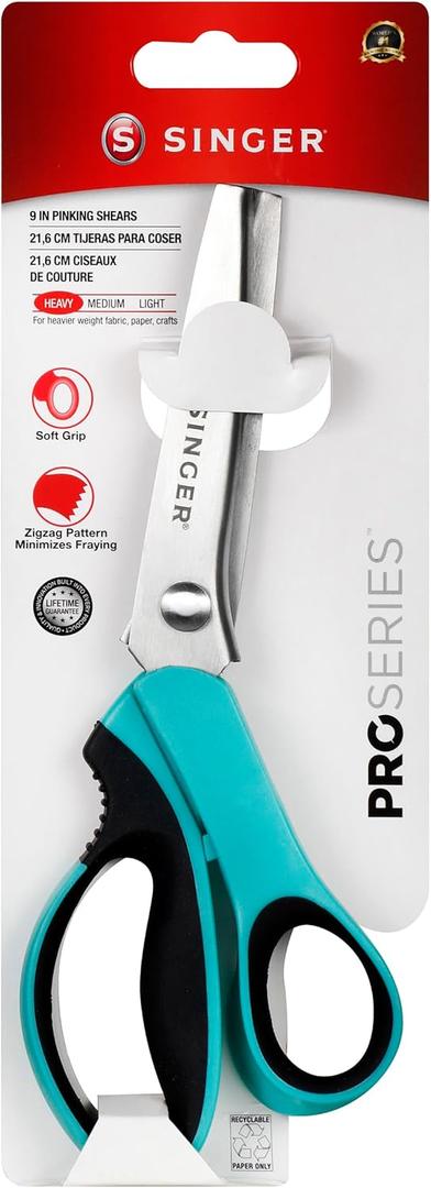 SINGER ProSeries 9" Pinking Shears - Heavy-Duty Stainless Steel - Zigzag Cut for No-Fray Fabric, Sewing & Craft Edging