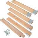LANIAKEA 6PCS Wood Drawer Slides - 16 Inch Classic Center Guide Track with Metal Slide Glides, Bottom Mount