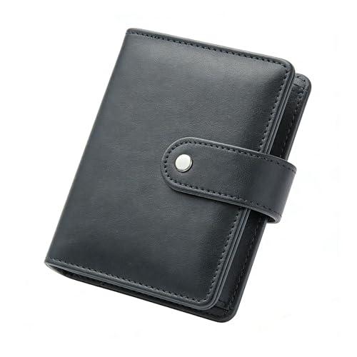 NatSumeBasics Black A7 Binder Wallet Budget Binder Planner Organizer 6 Rings Notebook Folders with Snap Button for Traveller Journal Filler Folder (A7, Black)