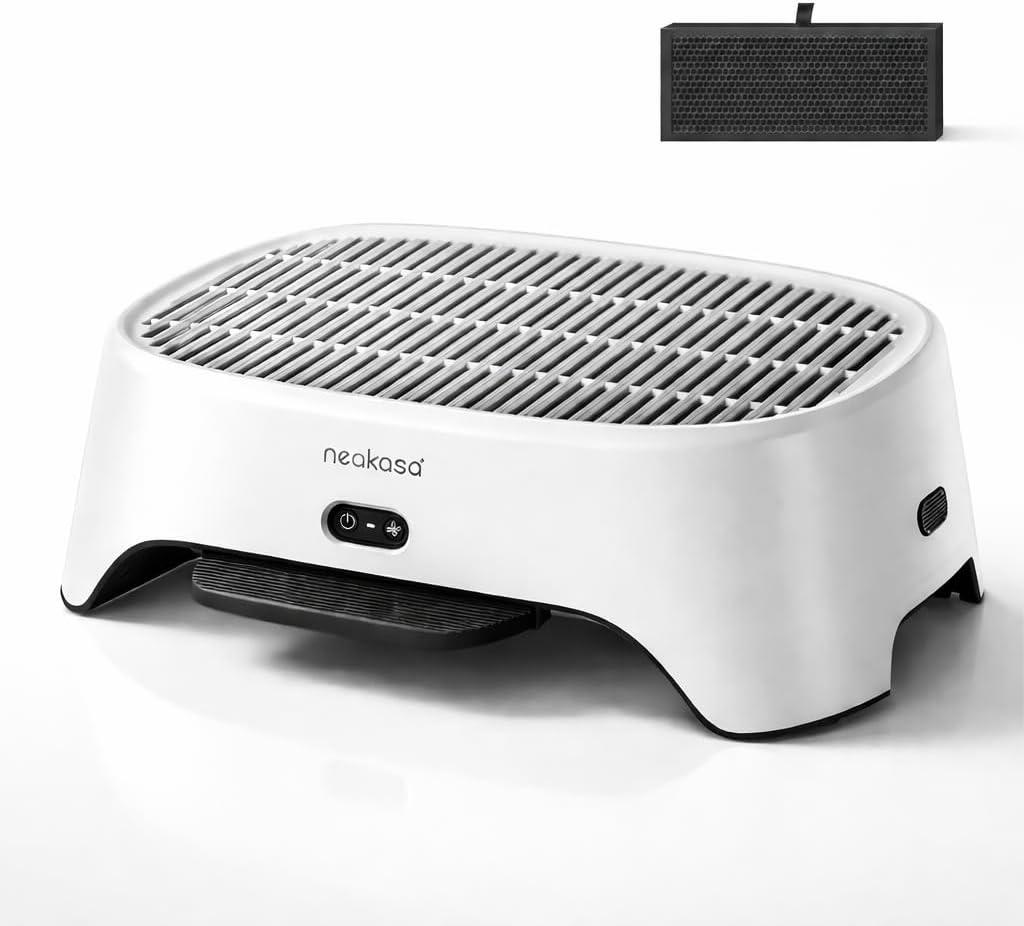 Neakasa Airstep, 2-in-1 Litter Box Air Purifier & Cat Step, 3-Mode Odor, Dust & Pet Hair Control, Air Filter Compatible with M1 Plus / M1 Lite and Most Automatic & Basic Litter Boxes, White
