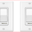 BESTTEN 2 Pack Dimmer Light Switch, Universal Lighting Control, Single Pole or 3 Way, Compatible with LED Dimmable Lamp, CFL, Incandescent, Halogen Bulb, Decorator Wall plate Included, UL Listed, White