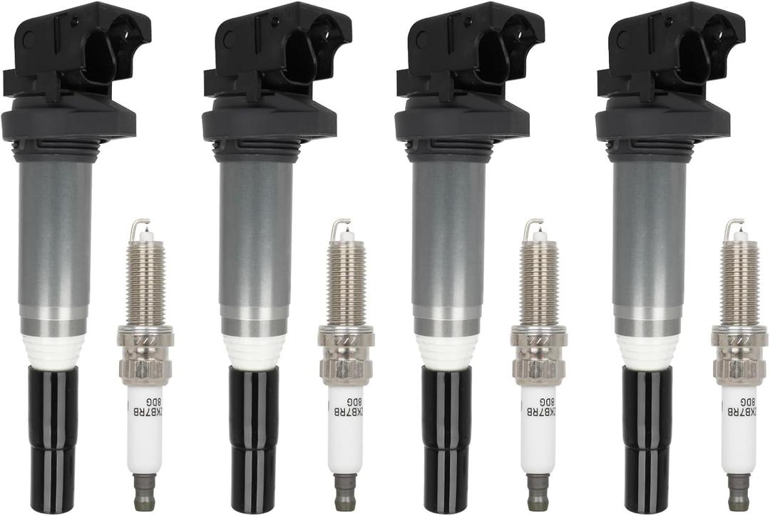 ECCPP 4 ignition coils with 4 iridium Spark Plugs,UF598,coils packs, for Mini Cooper 2007-2013,Cooper Countryman 2011-2016,Cooper Paceman 2013-2016,1.6LC1692,UF-598 5C1749