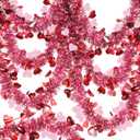 TURNMEON 2 Strings Total 66 Feet Valentines Heart Tinsel Garland Decorations Red Pink Twist Garland Metallic Streamer Valentine's Day Decorations Home Tree Indoor Outdoor Wedding Hanging Decor