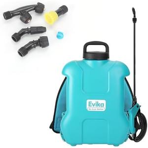 EVIKA Battery Powered Backpack Sprayer, 2.6Gal Rechargeable Removable Battery Pump Sprayer, Garden Sprayer with 6 Nozzles and 2 Wands, Automatic Weed Pressure Sprayer for Weeding, Spraying, Cleaning (Green)
