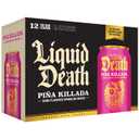Liquid Death Soda-Flavored Sparkling Water - Pia Killada (Classic Pia Colada), Less Sugar*, Huge Flavor, No Caffeine, No Artificial Sweeteners, 12 Fl Oz (Pack of 12) (EXP 12/23/27)