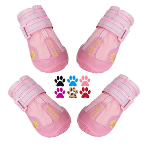 QUMY Dog Shoes for Large Dogs, Medium Dog Boots & Paw Protectors for Winter Snowy Day, Summer Hot Pavement, Water-Resistant in Rainy Weather, Outdoor Walking, Indoor Hardfloors Skid-Resistant Sole Size 6