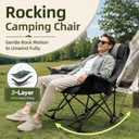 Oversized Rocking Camping Chair, Folding Rocking Chair, Black, 28 inches x 35.5 inches x 40.2 inches