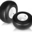(2PCS) 18x8.50-8 Lawn Mower Tires with Rim, Natural Rubber Turf Tire for Riding Lawn Mowers | Pneumatic 4 Ply Tubeless | Bore ID 2.83 | 815lbs Capacity