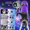 Telescope, Telescope for Adults & Kids & Astronomy Beginners, 80mm Aperture 600mm Portable Refractor Telescopes Fully Multi-Coated Optics with AZ Mount Tripod, Phone Adapter and Moon Filter