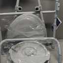 Drive Medical 11148-1 Folding Steel Bedside Commode Chair, Portable Toilet, Supports Individuals Weighing Up To 350 Lbs, with 7.5 Qt. Bucket and 13.5 Inch Seat, Grey