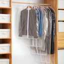 All Clear Garment Bags for Hanging Clothes,59" Dustproof Suit Bag for Closet Storage,Transparent Plastic Garment Clothes Protectors Suit Cover Bags with Zipper for Dress (10 Pack - 59")