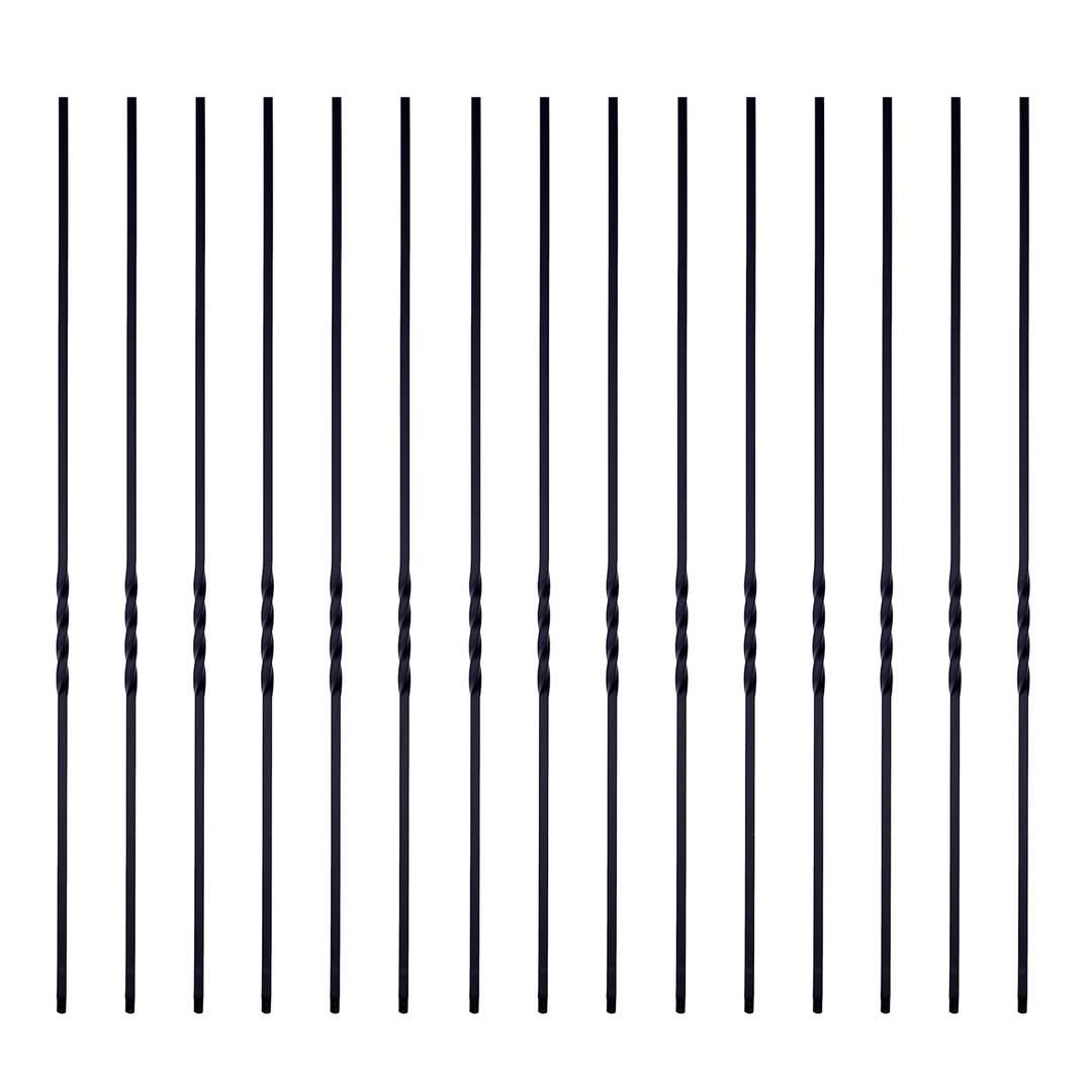 Staircase Iron Balusters Stair Parts 1/2" Square Metal Balusters - Hollow Single Twist Staircase Spindles (Box of 15) ASN002