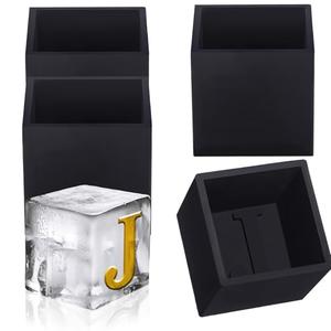Teenyyou 4 Pcs 2" Monogrammed Whisky Ice Cube Mold Silicone Whiskey Ice Cube Tray Personalized Initials Cocktail Molds Thank You Gift for Whiskey Lovers Dad Birthday Party Supplies(Letter J)