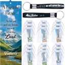 Landical 24 Pcs/12 Sets Christian Father's Day Gifts Bulk, Include 12 Faithful Father Bookmarks 12 Joshua 24:15 Keychains Special Dad Religious Gift for Men Dad Church Party Favor