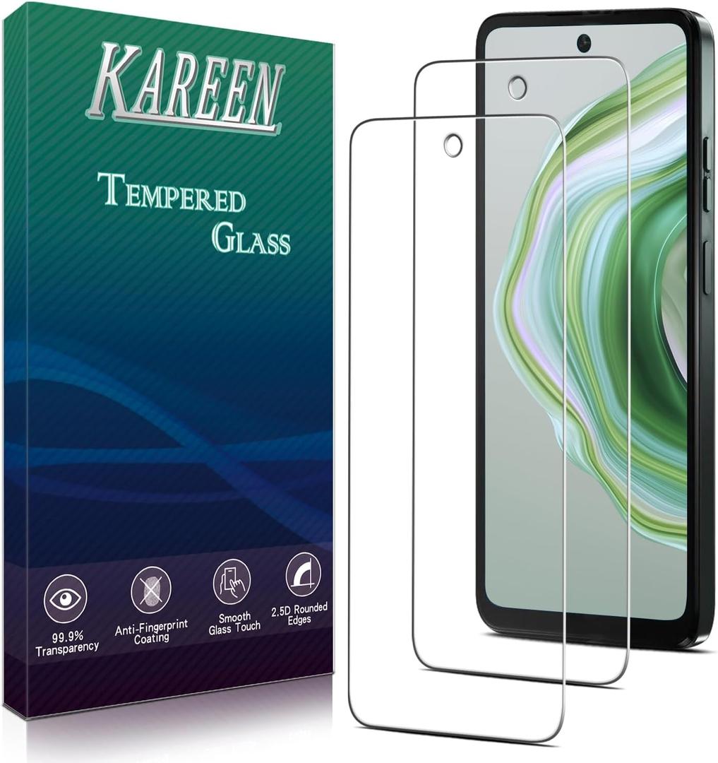 KAREEN 2 Pack Screen Protector for Motorola Moto G 5G 2024 Tempered Glass, Anti Scratch, Bubble Free, HD Clear, Case Friendly, 9H Hardness