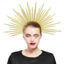 Fantherin Women's Goddess Halo Crown Headband - Zip Tie Spiked Angel Headpiece Headdress for Cosplay Halloween Costume Party (Gold)