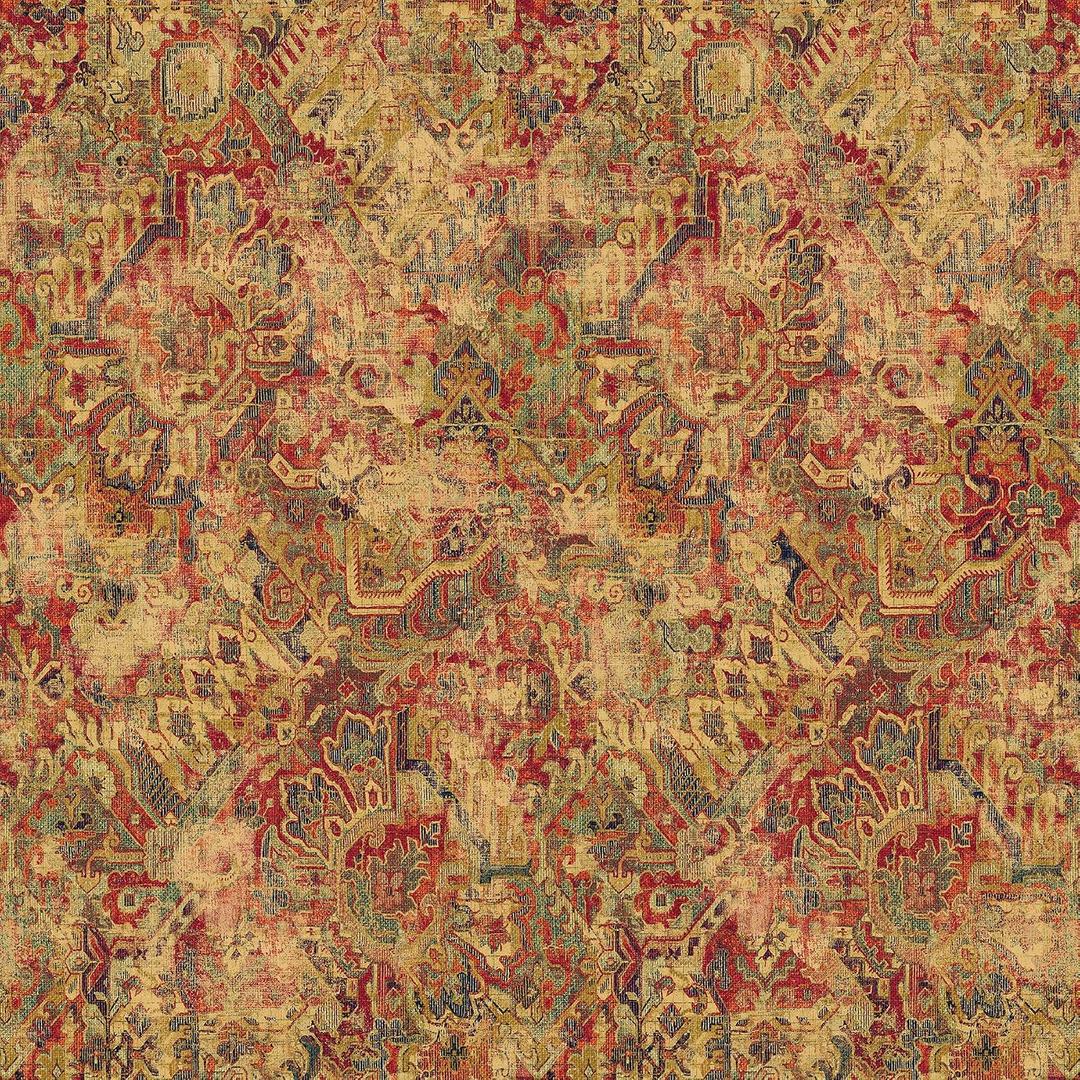 3 x Surface Style - Cumbrae Traditional Rug-Inspired Peel and Stick Wallpaper (Ruby Red)