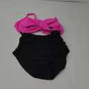 Women's One Piece Swimsuits Tummy Control Cutout High Waisted Bathing Suit Wrap Tie Back 1 Piece Swimsuit Black/ Pink M