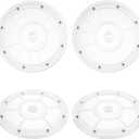 WOPPLXY 4 Pcs 8 Inch Lazy Susan Turntable Acrylic Ball Bearing Rotating Tray, Clear Turntable Organizer, Rotating Base Clear Acrylic Plates for Pantry, Cabinet, Spices, Makeup, (360 Rotation)