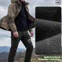 FREE SOLDIER Men's Outdoor Softshell Fleece Lined Cargo Pants Snow Ski Hiking Pants with Belt (Dark Navy 40W/34L)