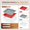 Grey 13x15 Darkroom Print Film Developing Photo Tray with Print Developing Tongs for Photography Enthusiasts, Large Photo Processing Tray Film Paper Developer Tray for 8x10 4x5 5x7 Negative Film