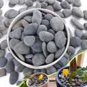 7LB River Rocks,Mexican Beach Pebbles for Plants,Potting,Garden Landscape Stone Paving Stone Grey 1Inch - 2Inch