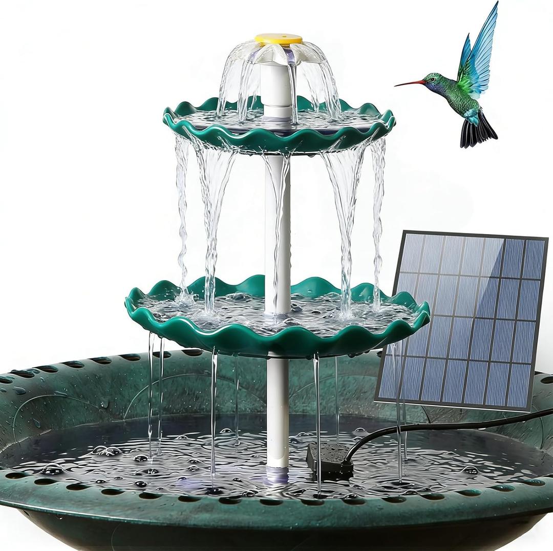 AISITIN 3 Tiered Bird Bath Solar Fountain Pump, 3.5W Solar Water Fountain, 2026 New DIY Solar Powered Water Pump for Bird Bath, Garden, Fish Tank and Outdoor Bird Feeder