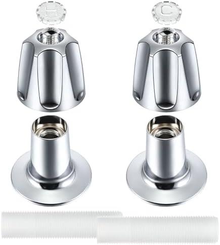 Enhon Bathtub and Shower 2 Handle Remodel Trim Kit Compatible with Pfister Verve Tub Shower, Bathtub Faucet Knob Replacement Include 1 Hot 1 Cold 2 Flanges (Polished Chrome) - Amazon.com