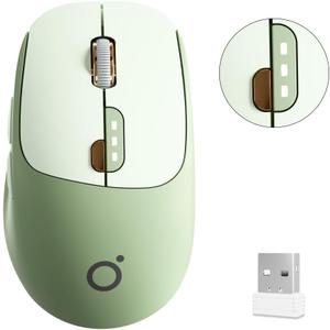 SEUNKWANG EWEADN Q5 Wireless Mouse, BT & 2.4G Computer Mice with Visible Battery Indicator, 1600 DPI, Rechargeable Bluetooth Mouse, 6 Button Portable Silent Computer Mouse for Laptop/PC/Mac - Green