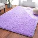 Softlife Light Purple Area Rug for Bedroom, Fluffy Shag Plush Rugs for Living Room Girls, Shaggy Throw Soft Fuzzy Small Kids Carpet for Dorm Bedside Ultra Cozy Non-Slip Indoor Decor, 4x5.3 Feet