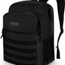Wrangler Tradesman Backpack, Water Resistant Casual Daypack for Travel Work School, Unisex Laptop Backpack with Notebook Sleeve (Black)