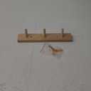 Hickory Wood Coat Rack Wall Mount, 12 Inch Coat Hook Hanger Wooden Wall Coat Rack with 3 Hooks for Purse Clothes Towels Hats in Entryway Bedroom Bathroom, Natural