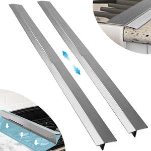 Stove Gap Covers - Stainless Steel,Stove Gap Filler,Stove Gap Guards,Oven Gap Filler, Heat Resistant and Easy to Clean Easy retractable Length 13.8" to 27.5" Stove Guard Between Stove And Counter (Silver)