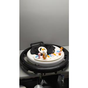 Foldable Baby Walker with Wheels – 9 Adjustable Heights, Reinforced Frame, Activity Center with Music & Lights, Removable Tray, Two Rear Wheel Modes (Swivel or Forward-Only) for Babies 6-18 Months Black and white