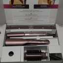 Shark FlexFusion Hair Straightener & Powerful Hair Dryer with Fusion Hair Brush, Ceramic Air Styler with Auto-Wrap Curlers & Concentrator, Ceramic Plates, Cosmic Blush HD641S