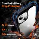 TAURI for iPhone 15 Plus Case, [3 in 1] 1X Black Case [Not-Yellowing] with 2X HD Tempered Glass Screen Protector, [Militarized Drop Defense] Slim Phone Case 6.7 inch, Black