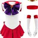 Anime Outfits Moon Cosplay Costume For Women Girls (Women-S(Height:63-65Inch), Red)
