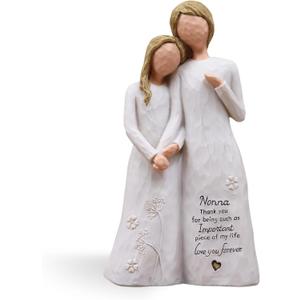 Nonna Gifts for Grandma, Gifts for Nonna, Nona Gift for Mothers Day Christmas Birthday, Grandmother Granddaughter Embrace Hand-Painted Sculpted Resin Figurine