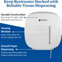 San Jamar Timeless Jumbo Tissue Dispenser, Single Roll Holder with 9" Roll Capacity, Durable Construction with Viewing Window for Commercial Bathrooms & Restrooms, White