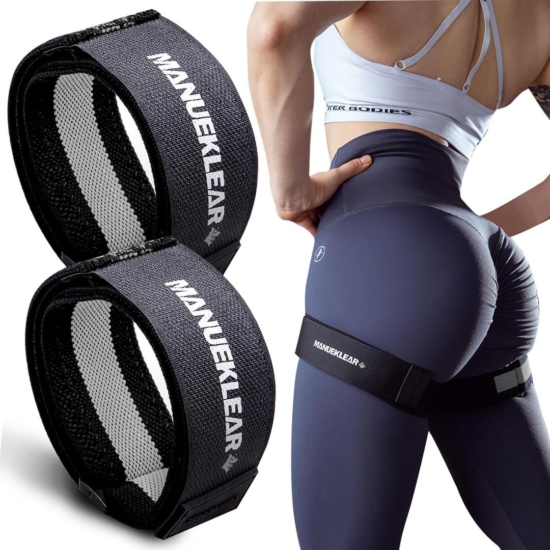 MANUEKLEAR Blood Flow Restriction Bands for Women Glutes Leg, Booty Bands for Women Butt Lift, BFR Occlusion Thigh Bands for Workout Squat Hip Building (Gray)