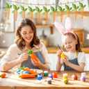 Threehoney 12 Pcs Easter Carrot Garland Decor Easter Carrot Hanging Ornaments Artificial Simulation Carrots Mini Artificial Carrots Spring Garland Decorations for Mantel Table Home Party DIY Crafts