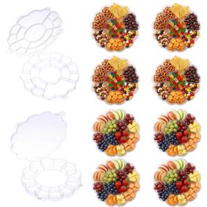 12 Pack Flower Snack Containers Plum Blossom and Flower Shaped Food Clear Plastic Snack Box Bead Storage Container with Lids Special Shaped Storage Case for Jewelry, Craft, DIY Supply
